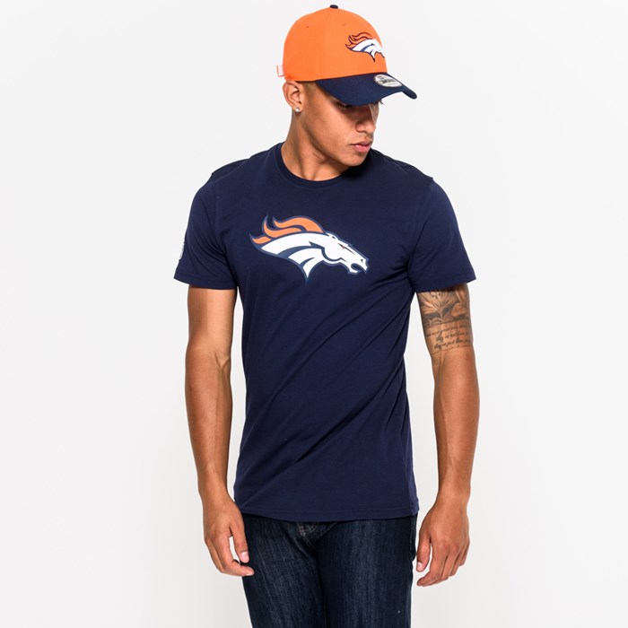 Denver Broncos Team Logo Miesten T-paita Sininen - New Era Vaatteet Myynti FI-861247
